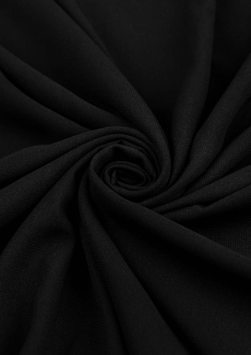 Jet Black Onyx Chiffon Scarf