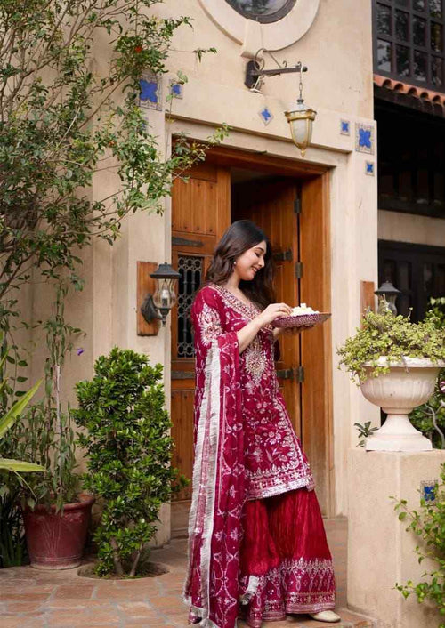 Beyza Deep Maroon Angrakha
