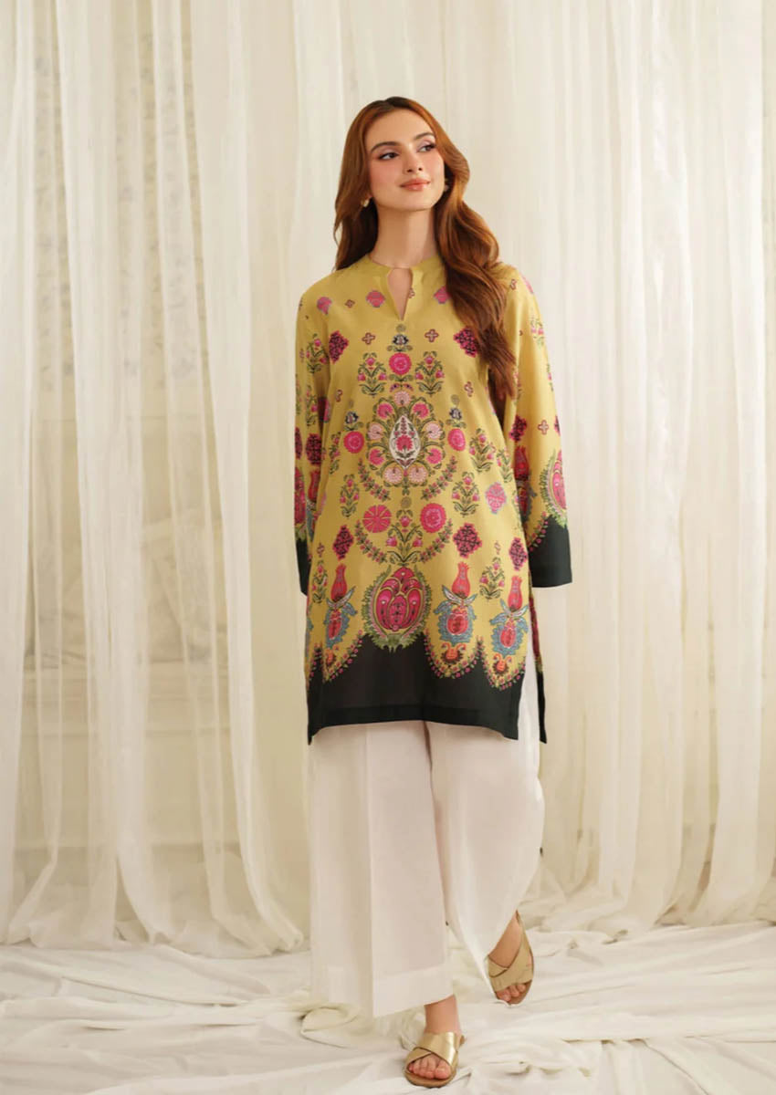 Zerin Charm Mustard Printed 2 Piece