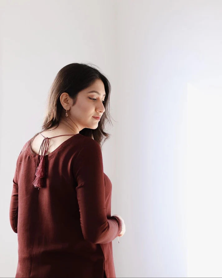 Maroon two piece