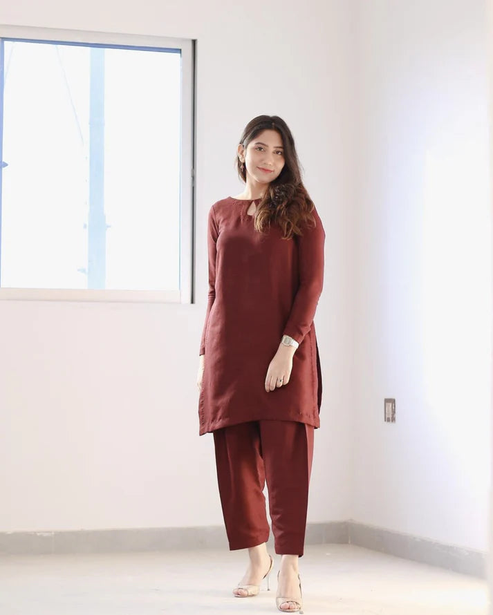 Maroon two piece