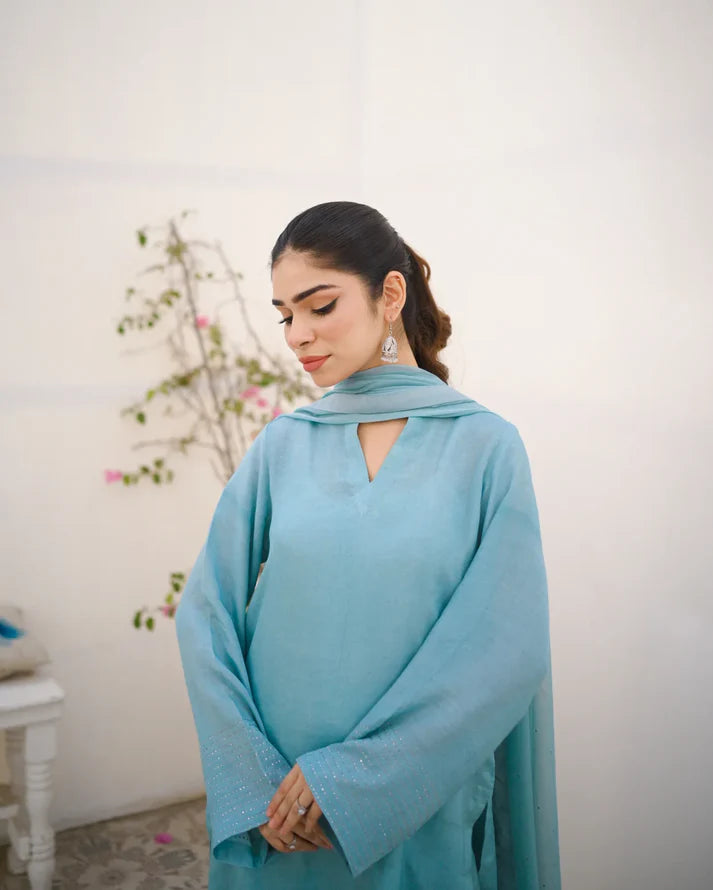Cyan Farshi Shalwar Set