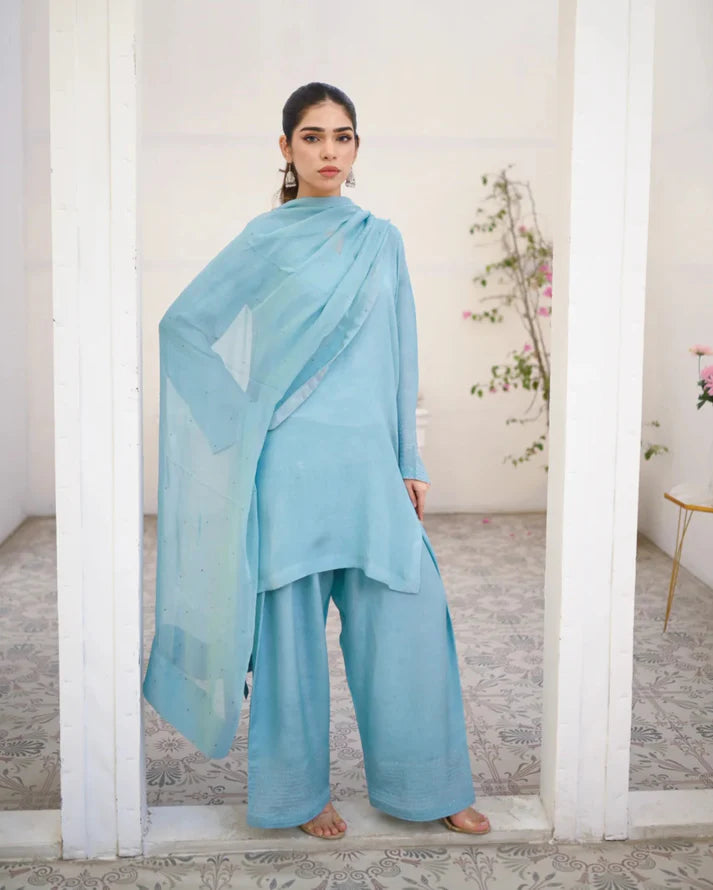 Cyan Farshi Shalwar Set