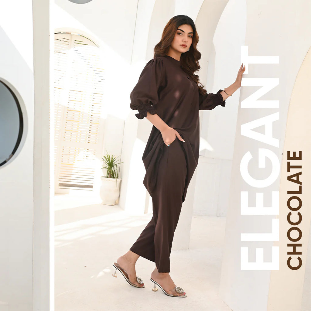 Chocolate Brown Cambric Co Ord Set