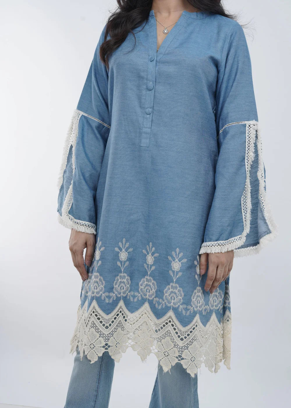 Stunner in Denim Plaidnpaisley