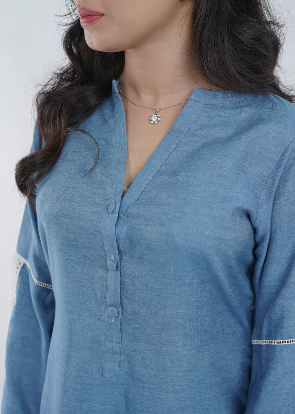 Stunner in Denim Plaidnpaisley