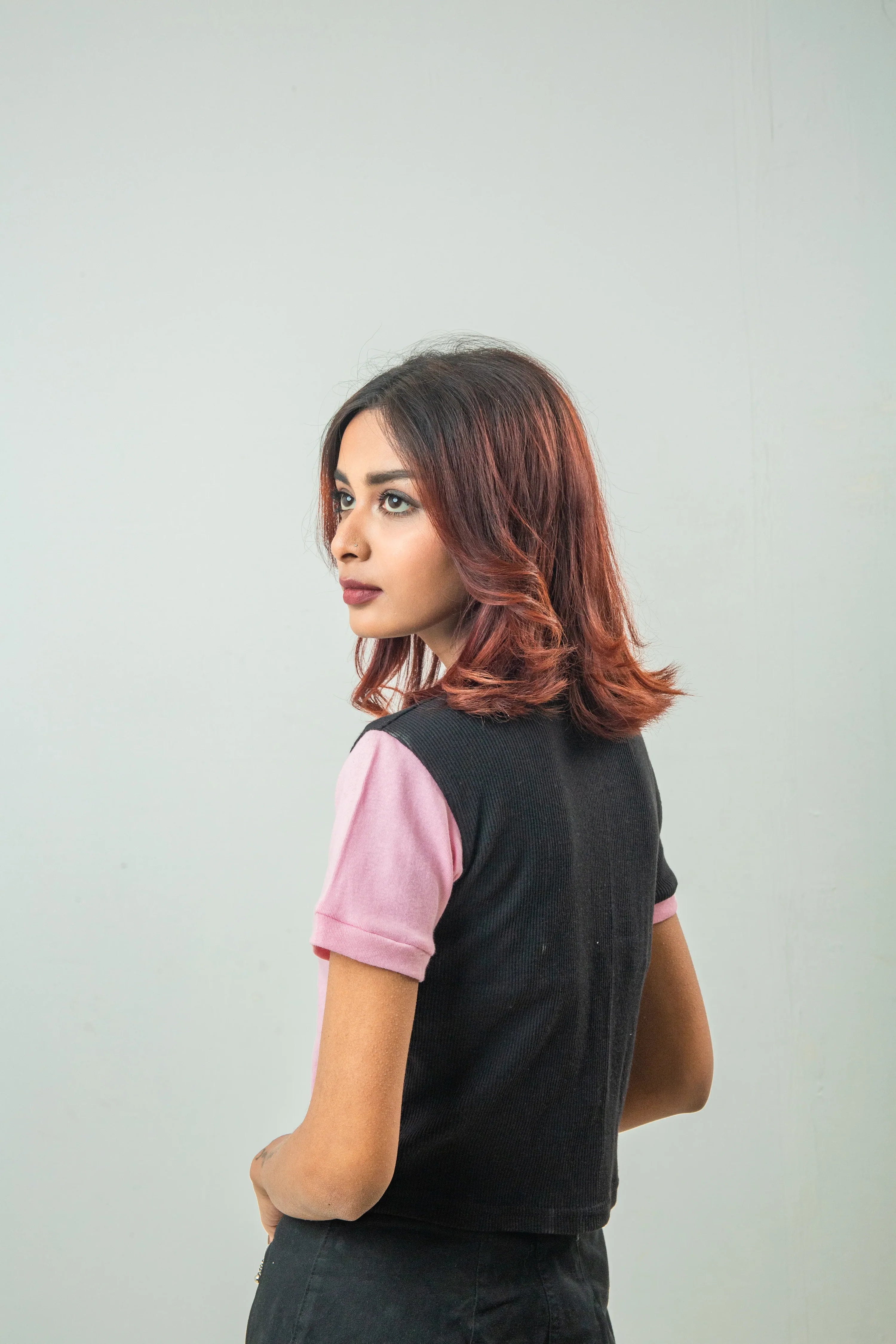 Cropped T shirt block color