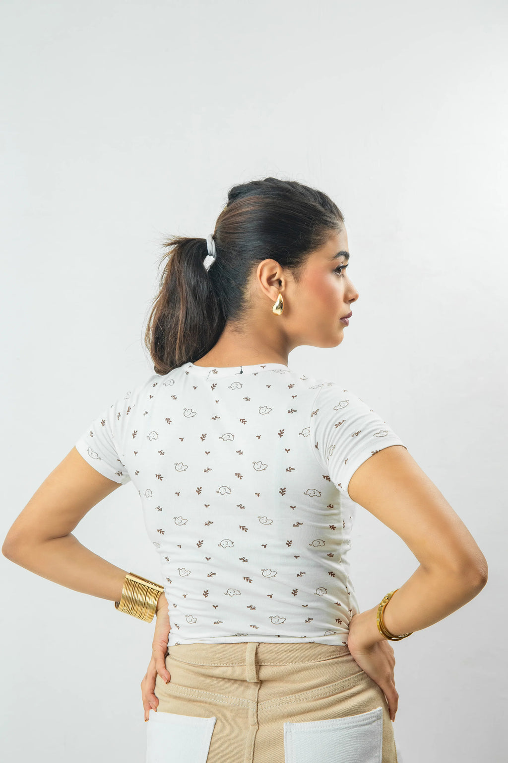 0atmeal Allover Printed tee