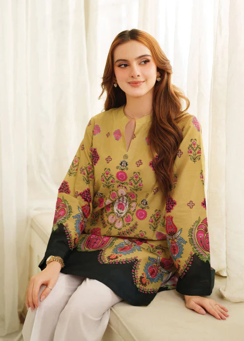 Zerin Charm Mustard Printed 2 Piece
