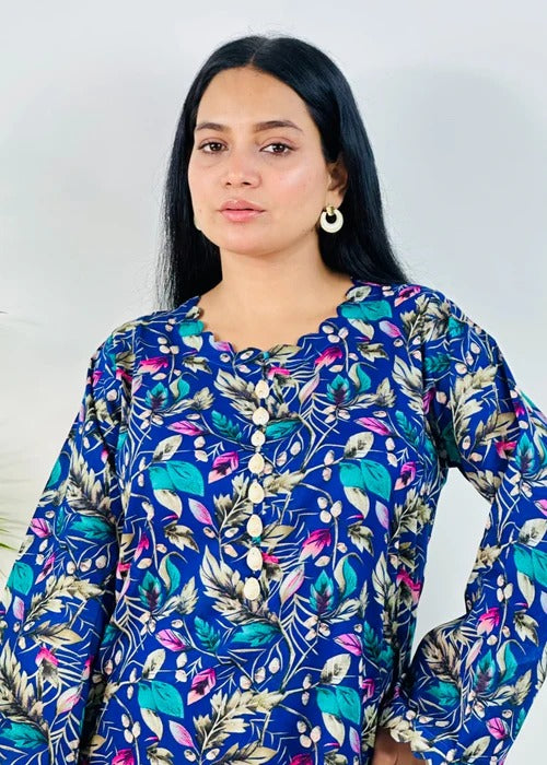 2 Piece Blue Co Ord Set Lawn