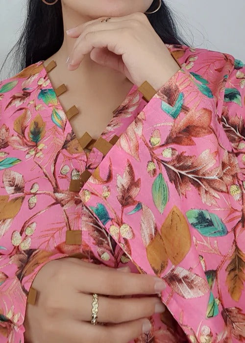 Summer Pret Lawn Pink Floral Design