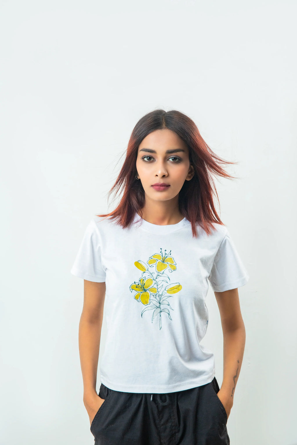 Boho Flower Art Printed T Shirt