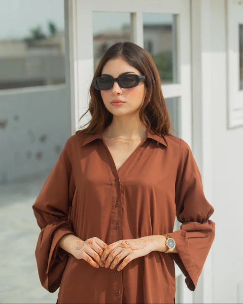 Brown Two Piece Dress