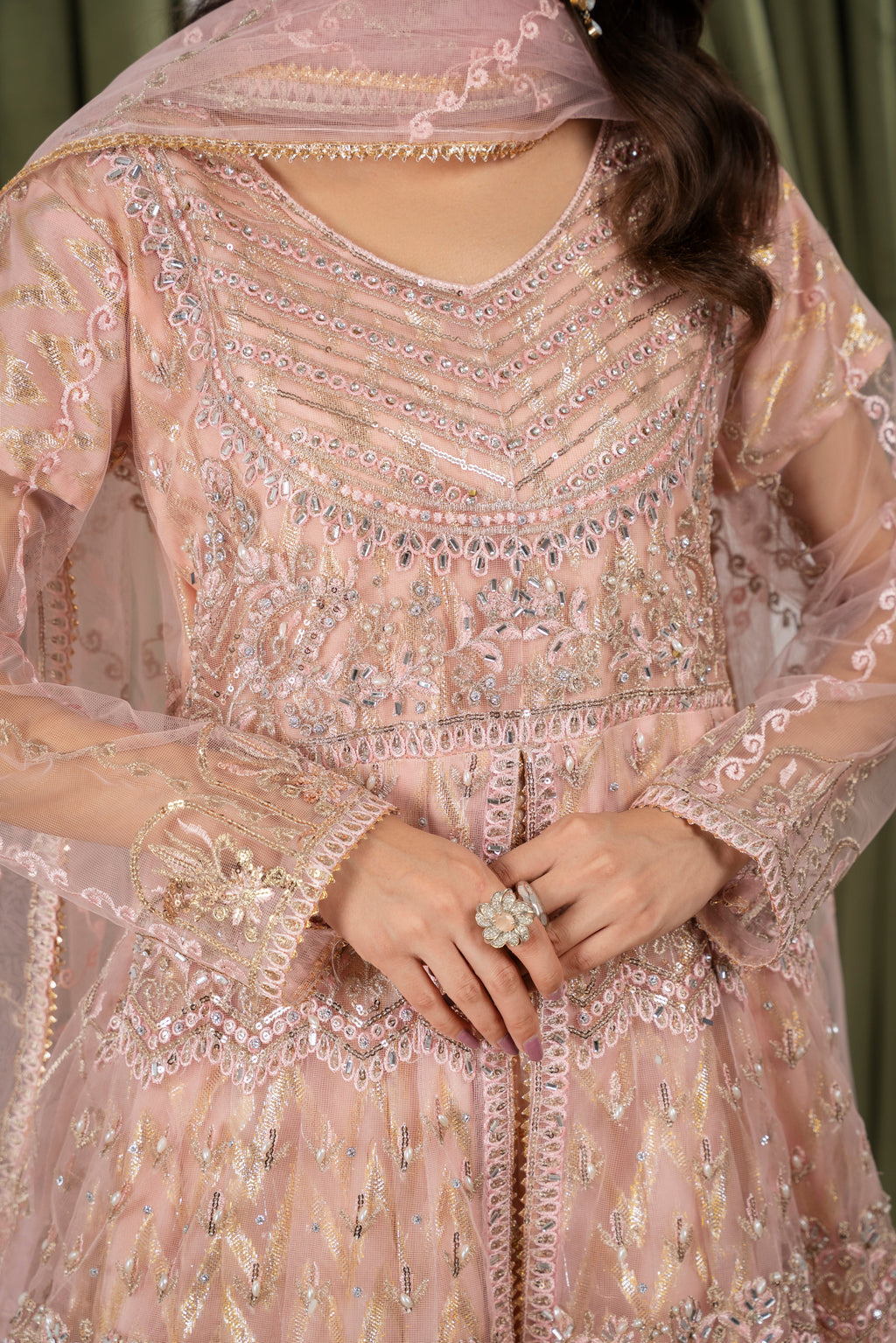 Ayleen Double Frill Peach Maxi