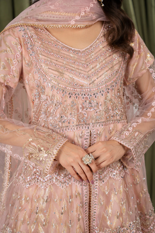 Ayleen Double Frill Peach Maxi