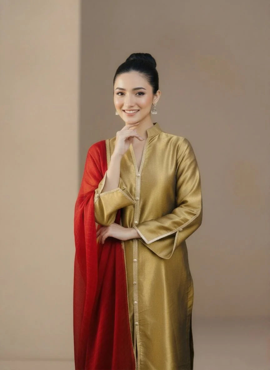 3 Piece Embroidered Suit