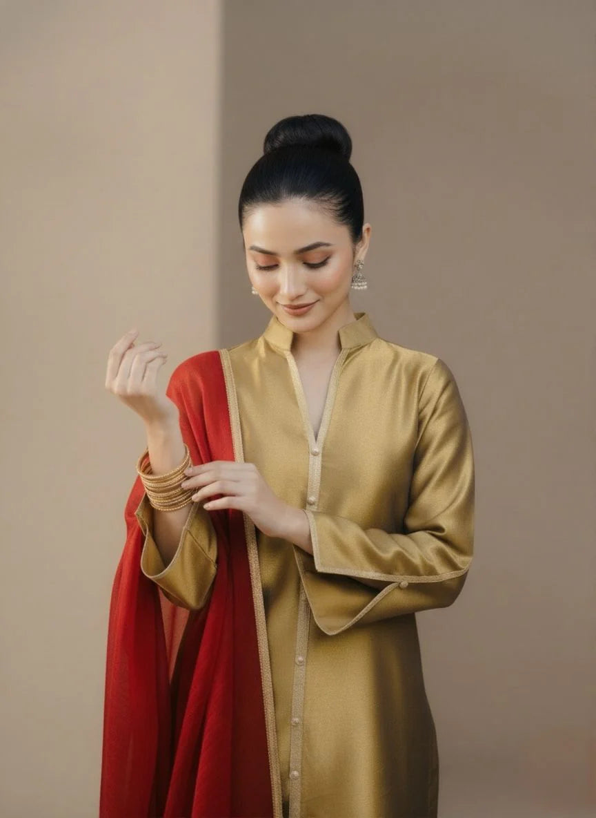 3 Piece Embroidered Suit