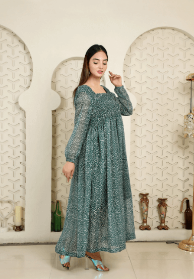 Pristine Printed Chiffon Frock