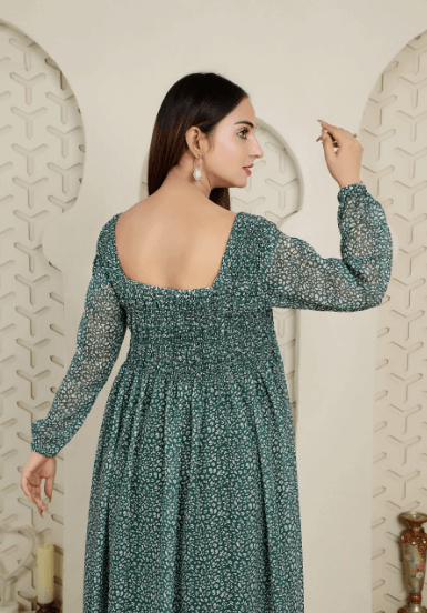 Pristine Printed Chiffon Frock