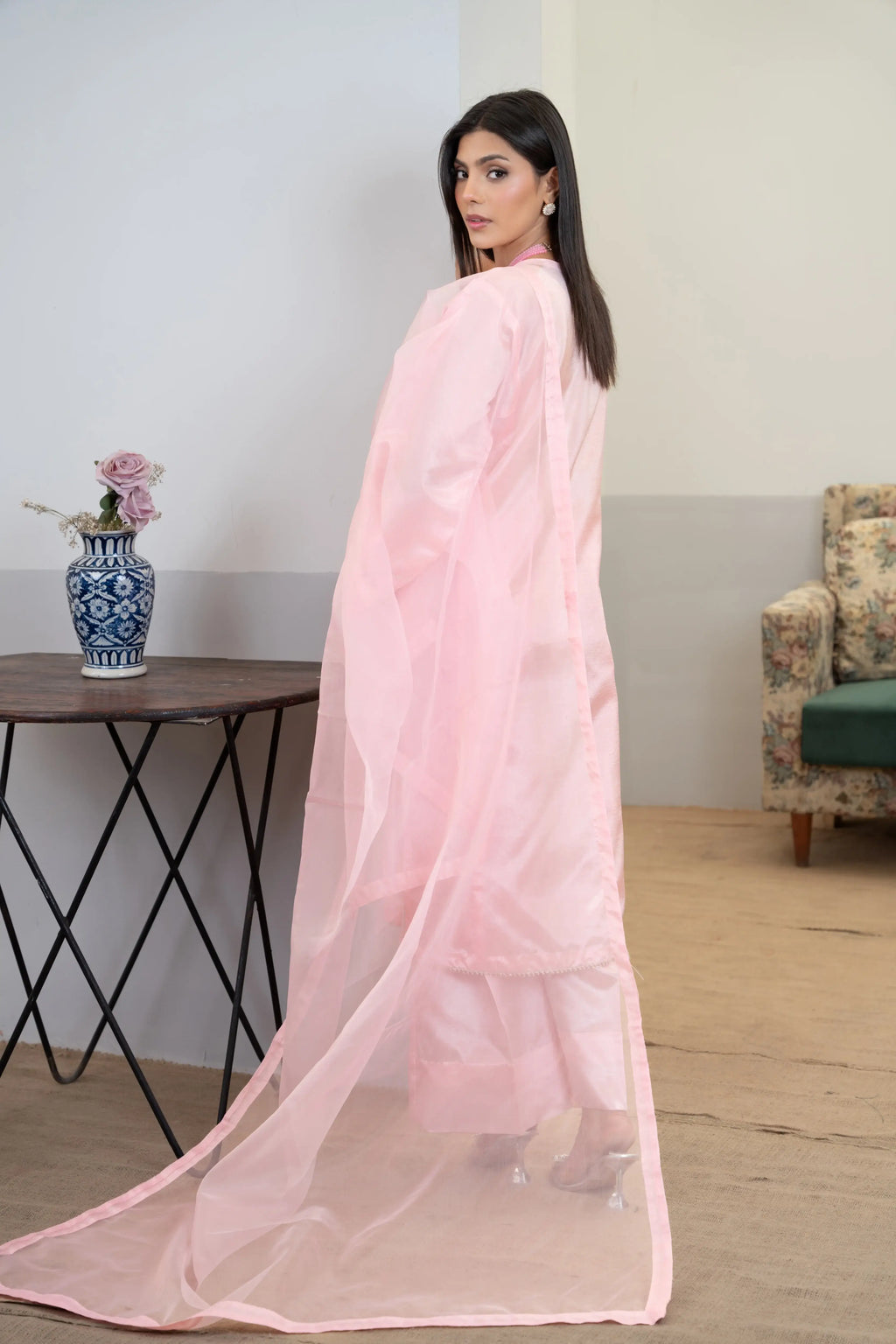 Behnaz Baby Pink Silk
