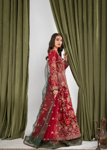 ALAYA Black anp Maroon Maxi
