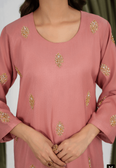 IZEL Raw Silk Peach Pink