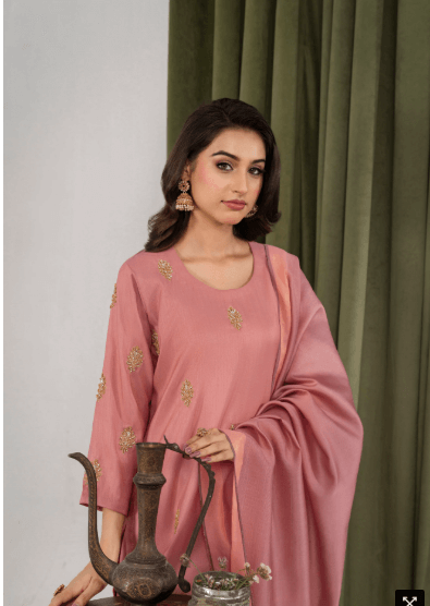 IZEL Raw Silk Peach Pink