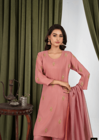 IZEL Raw Silk Peach Pink