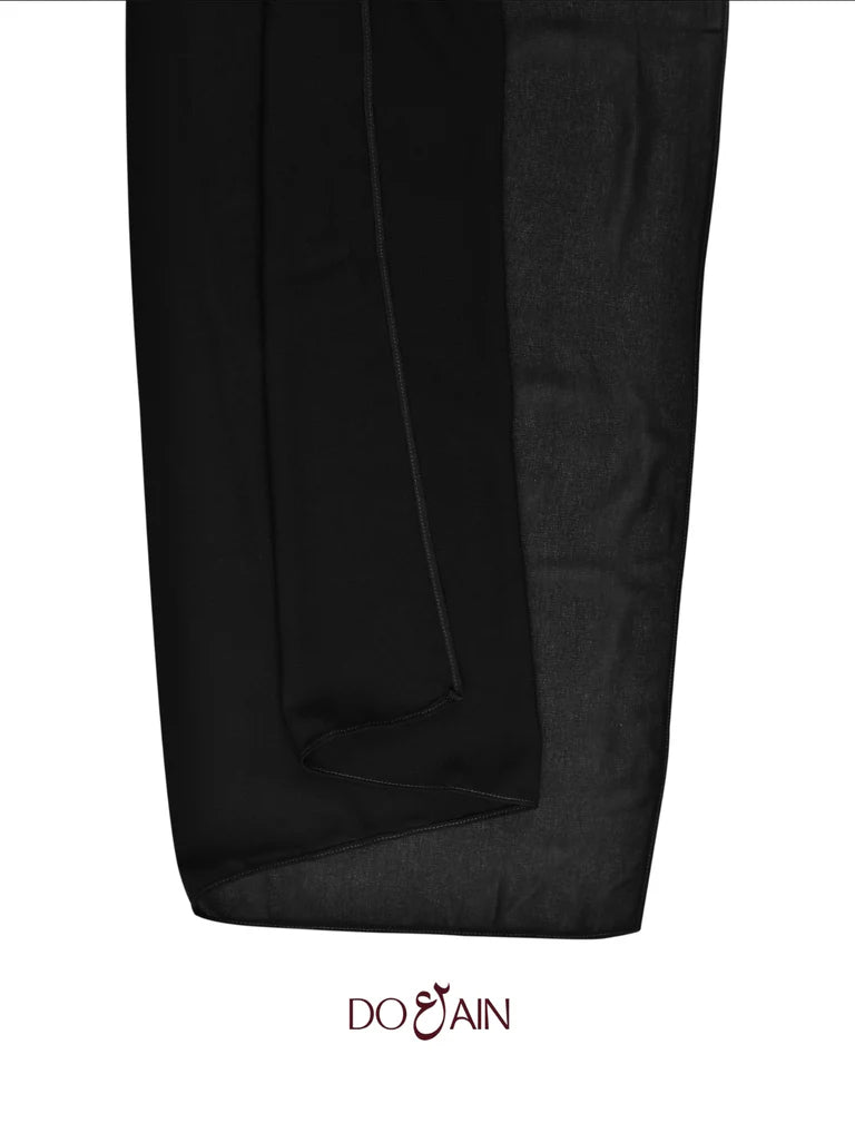 Jet Black Onyx Chiffon Scarf