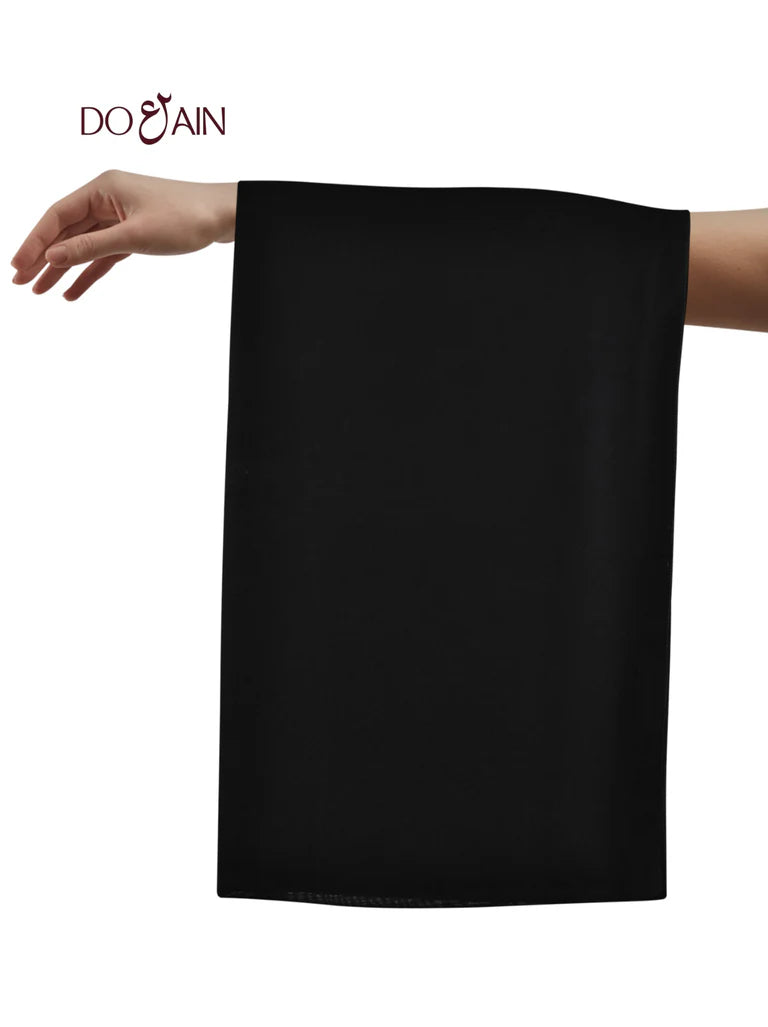 Jet Black Onyx Chiffon Scarf