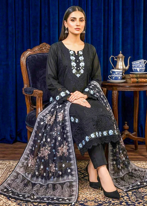 ELEGANT BLACK EMBROIDERED KURTA SET