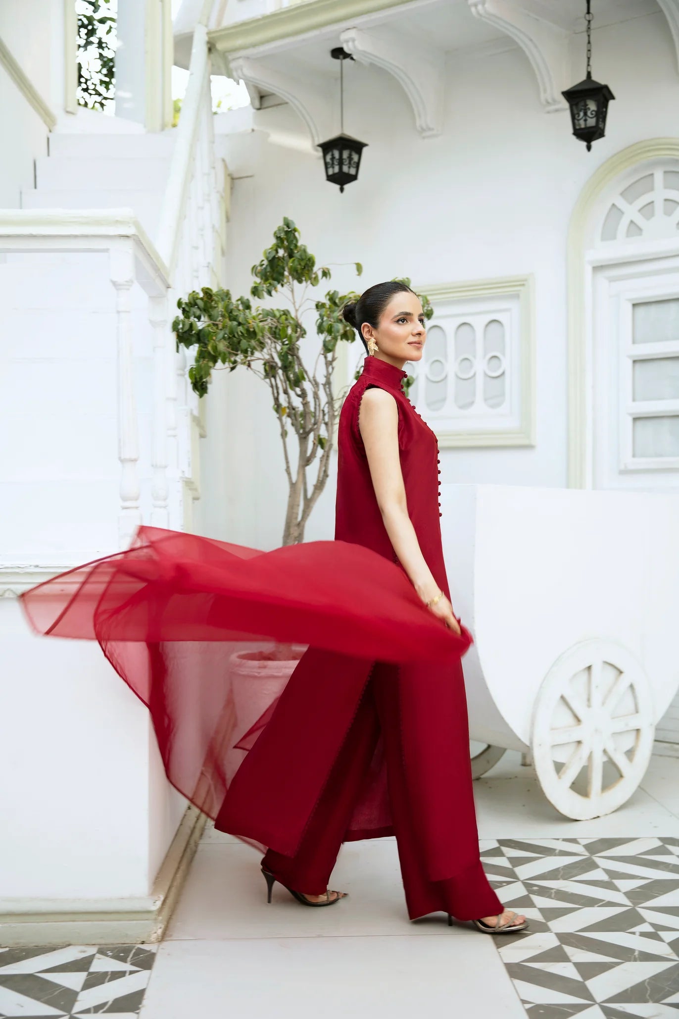 Crimson silk