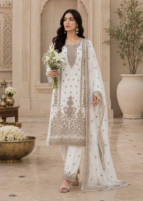 WHITE FESTIVE EMBROIDERED