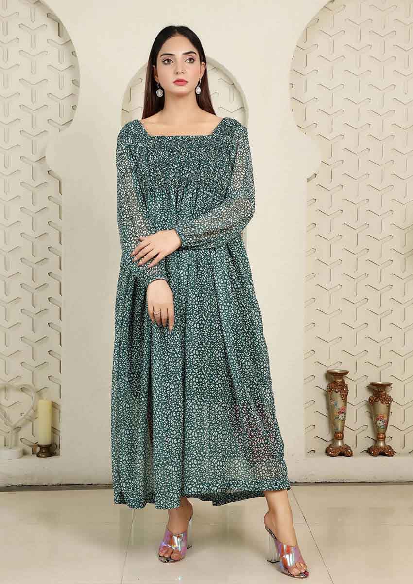 Pristine Printed Chiffon Frock