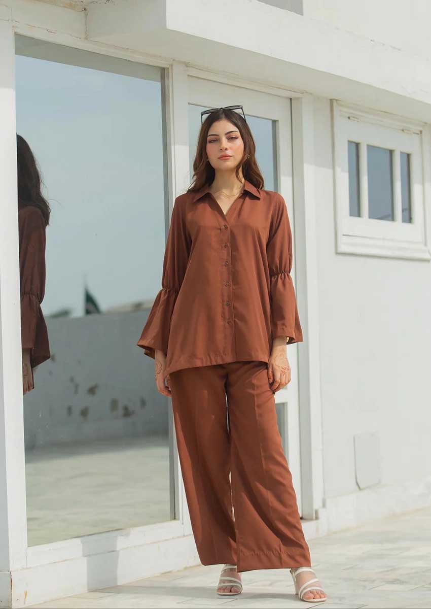Brown Two Piece Dress