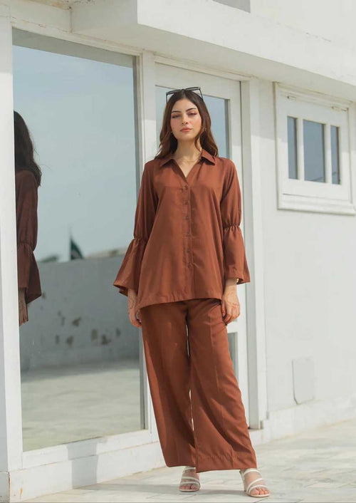 Brown Two Piece Dress