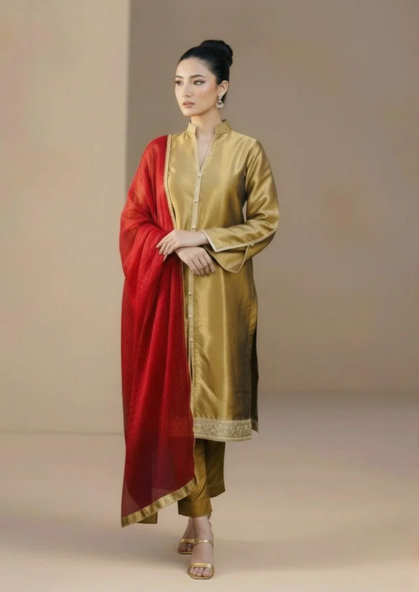 3 Piece Embroidered Suit