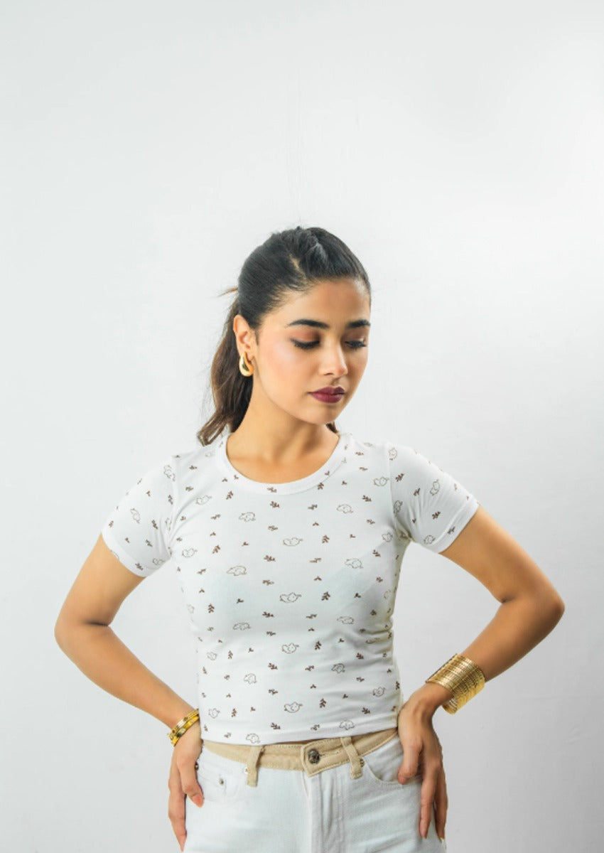 0atmeal Allover Printed tee