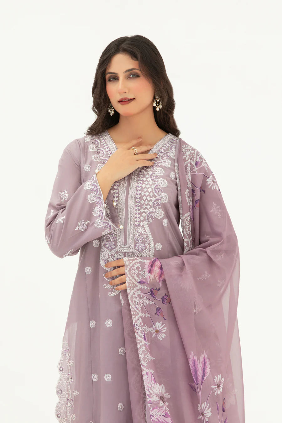 Premium Cotton Embroidered 3-Piece Suit