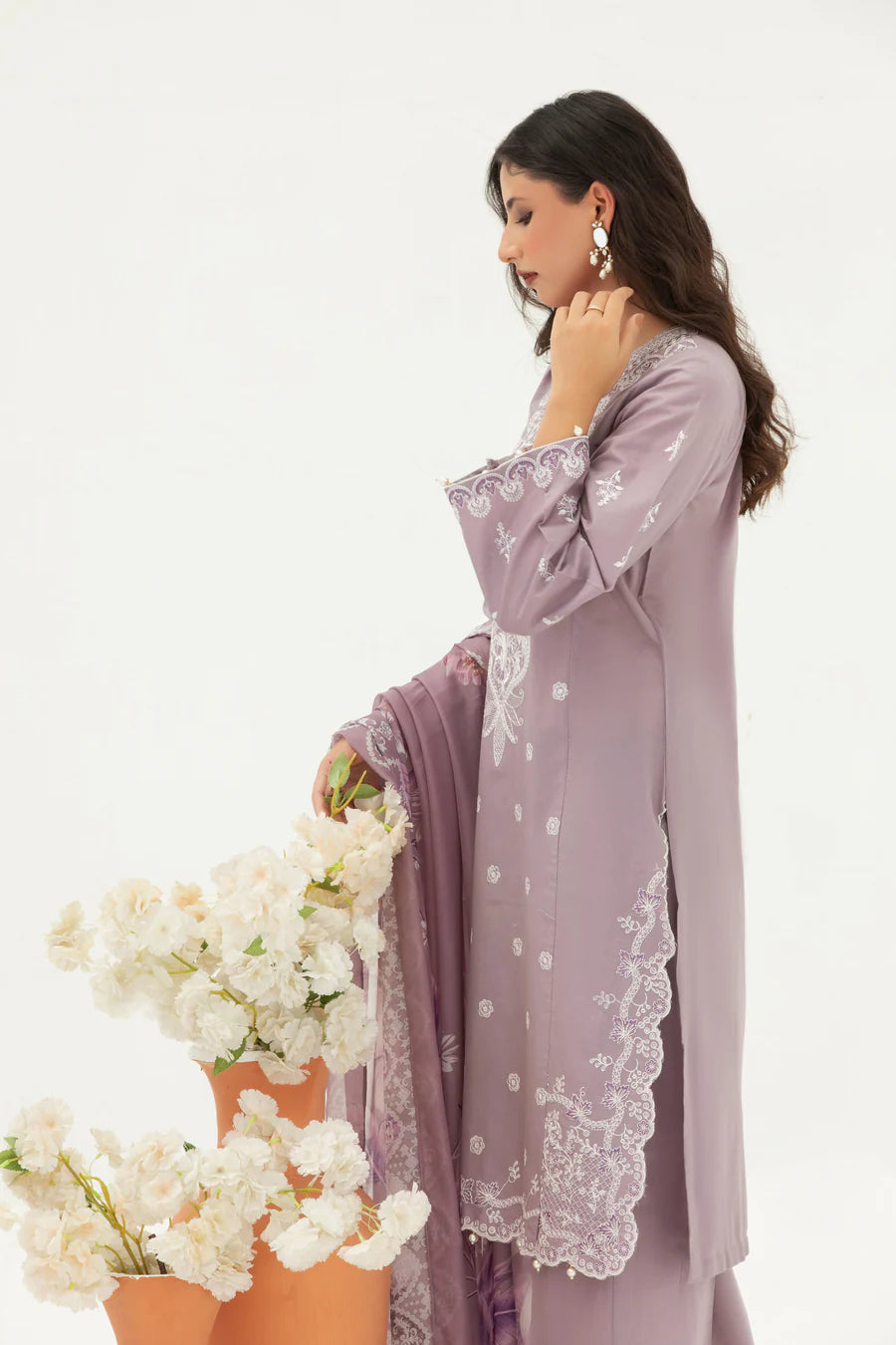 Premium Cotton Embroidered 3-Piece Suit