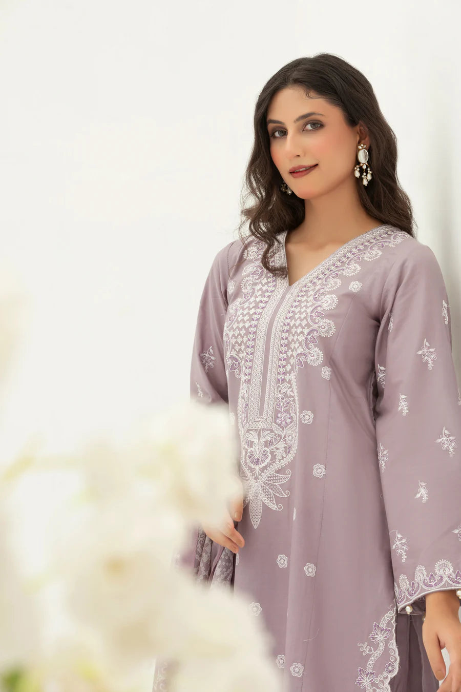 Premium Cotton Embroidered 3-Piece Suit