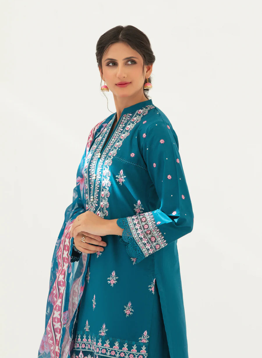 Elegant Cotton Embroidered Suit with Neno Dupatta