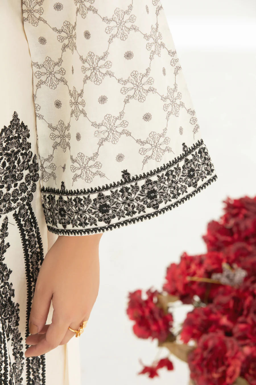 Luxury Cotton Embroidered 3-Piece Ensemble