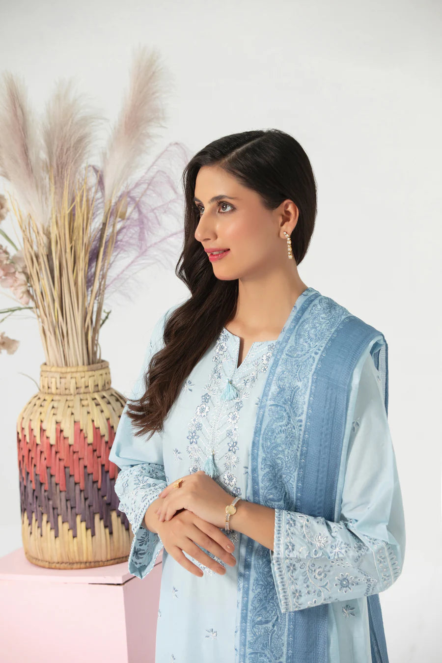Classic Cotton Embroidered 3-Piece Outfit