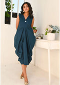 Teal Elegance Cowl Neck