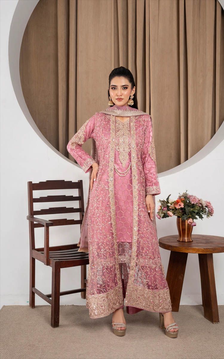 Harika Pastel Pink Pearl Coat