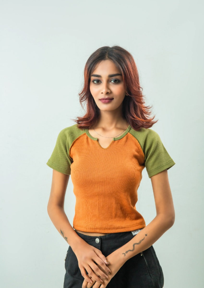 Notch Neck Reglan T Shirt