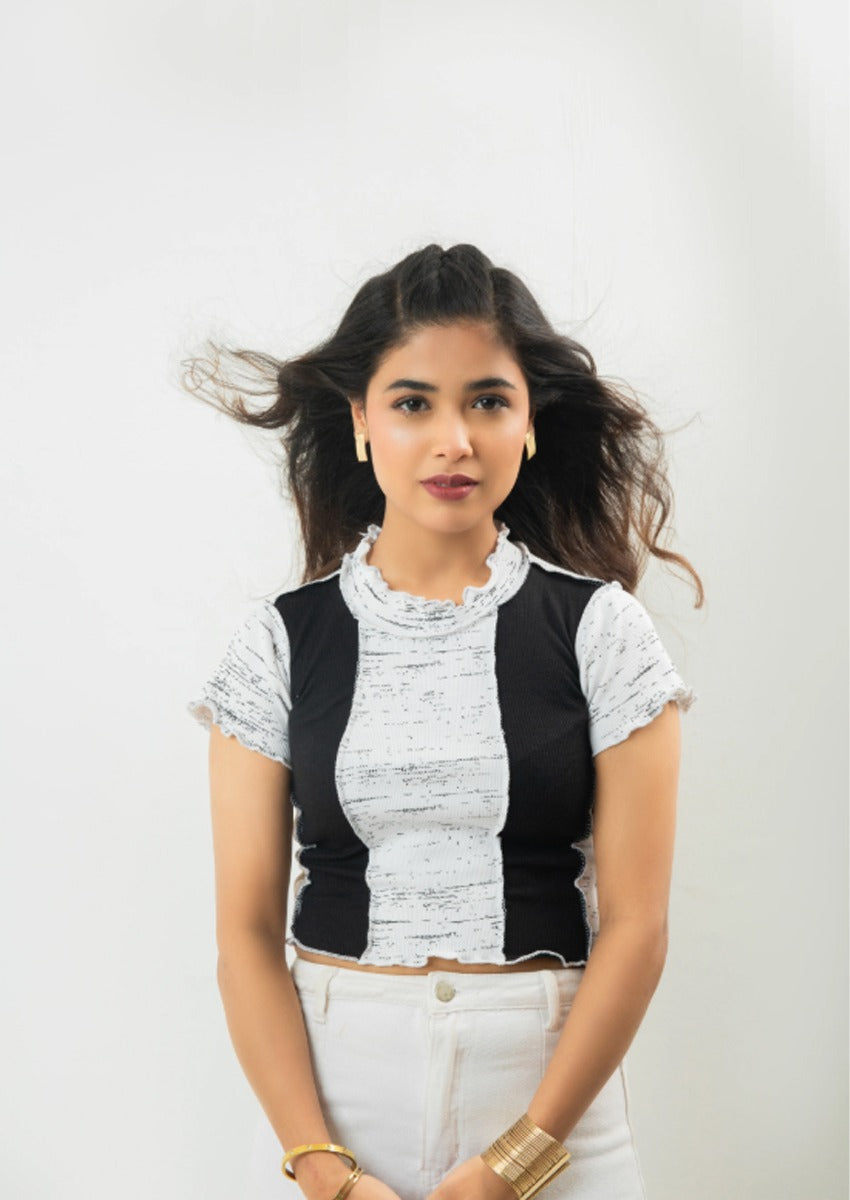 patch work crop top