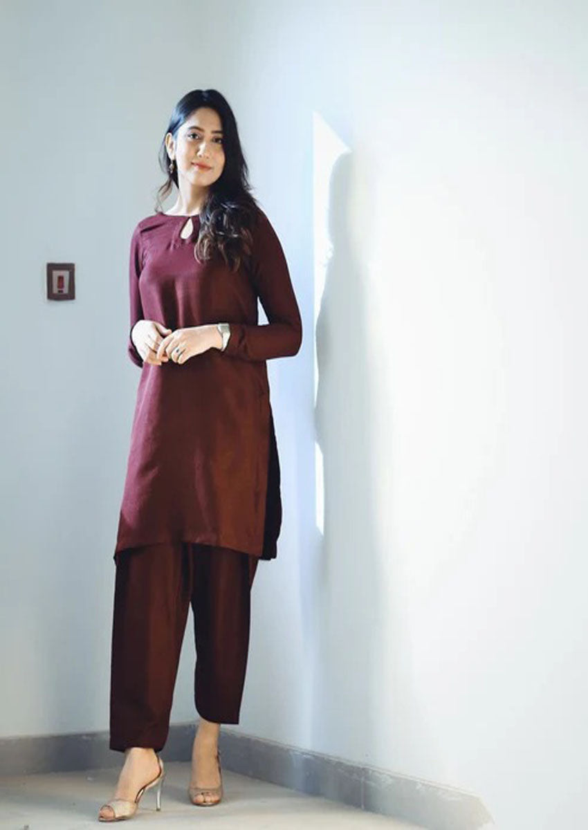 Maroon two piece
