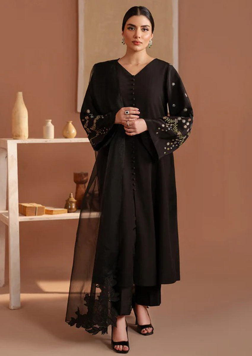 BLACK 3PC Embroidered Dress Midway Arts